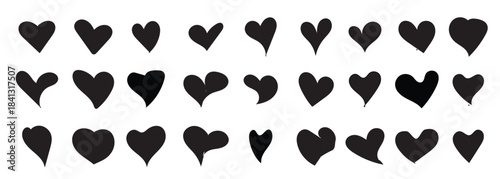  hand drawn love heart collection 