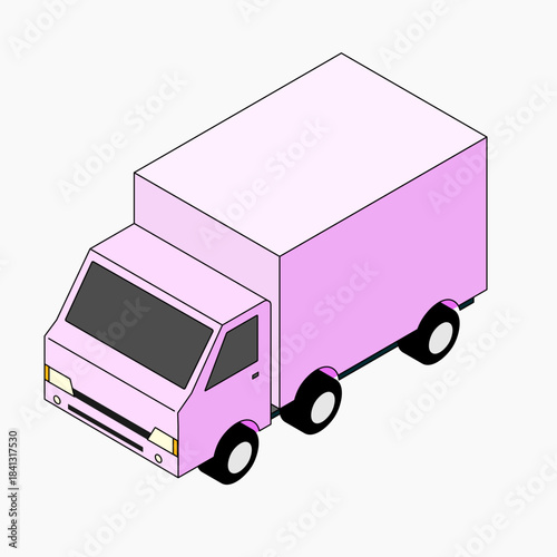 truck isometric. trailer. towing truck isolated. Cargo Truck transportation. Car. lorry cartoon