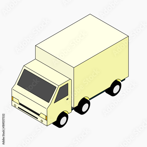 truck isometric. trailer. towing truck isolated. Cargo Truck transportation. Car. lorry cartoon