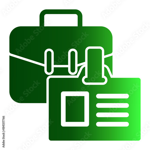 ID Card Business Identification Icon from Curriculum Vitae Icon Collection (Glyph Gradient style)