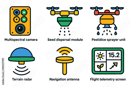 Advanced agricultural drone components for precision farming