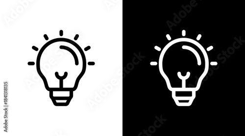Lightbulb With Icon Set Design