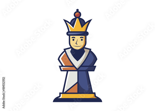 chess king standing silhouette design icon logo isolated on white background