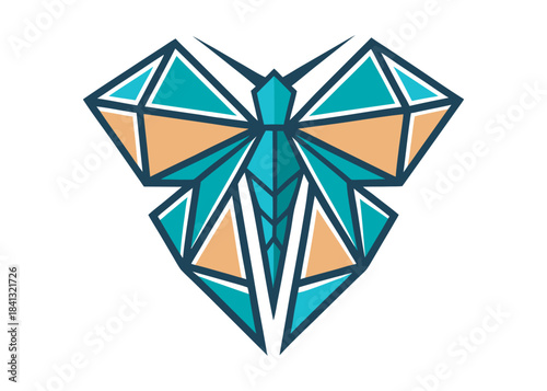 geometric butterfly silhouette design icon logo isolated on white background