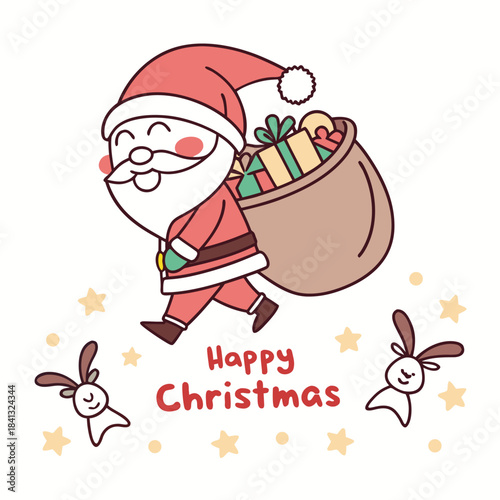 christmas card with santa claus