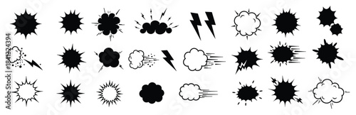 collection of comic book style explosion and action sound