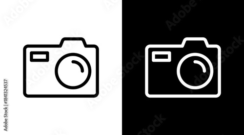 Camera With Icon Set Design