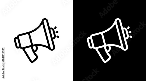 Megaphone With Icon Set Design