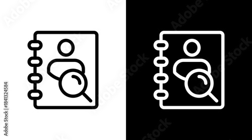 Search Contact With Icon Set Design