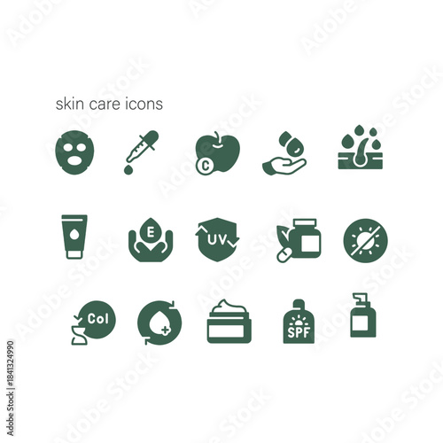 set of skin care icon vector design , skin symbols , beauty 
