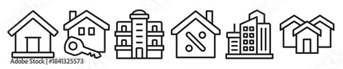 house icon set vector graphic illustration