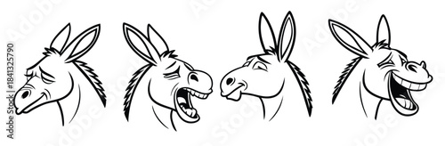 charming donkey line art minimalist illustration