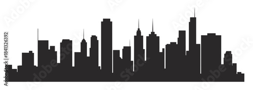 city building silhouette isolated on a white background