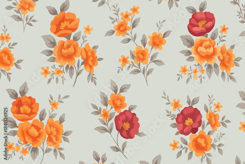 Adobe Illustrator Artwork allover floral design for printing