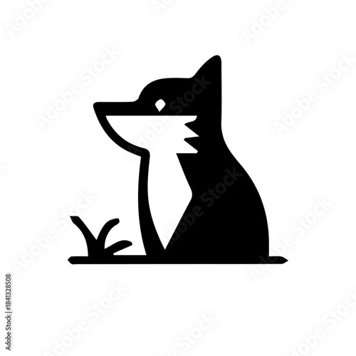 black fox vector illustration