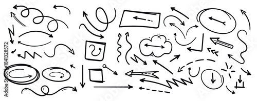 hand drawn arrow arrows direction pointer cursor lines