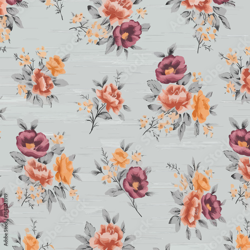 Adobe Illustrator Artwork allover floral design for printing