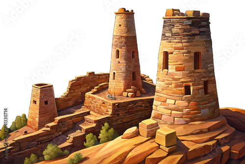Hovenweep’s stone towers stand along canyon edges, showcasing the architectural sophistication of ancient Pueblo cultures who built multi-story structures using shaped rock blocks