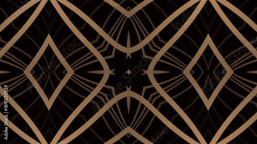 Bronze Geometric Wave Pattern Animation – Abstract Symmetry Loop