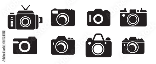 camera and photography equipment silhouettes for media design