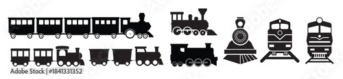 children train icon vector set public transport