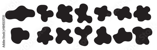 collection of black organic blob shapes on a white background