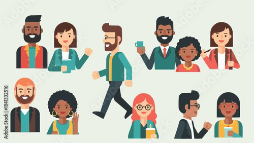 Diverse group of people representing various professions and backgrounds, teamwork and collaboration.