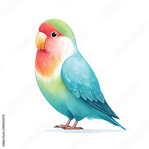 Vibrant Watercolor Lovebird Parrot Illustration