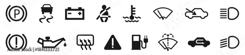 cars dashboard icon set
