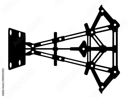 Vector silhouette of an articulated wall mount, perfect for your TV, with full movement