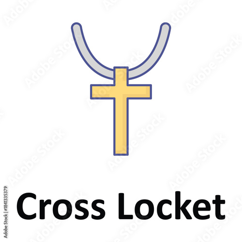 Cross Locket Vector icon which can easily modify or edit