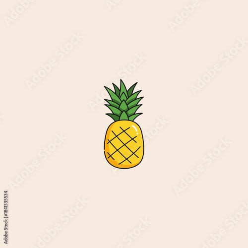 Pineapple icon flat vector design.