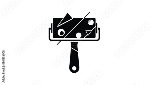 Film clapperboard movie production tool black and white illustration for cinema industry concept