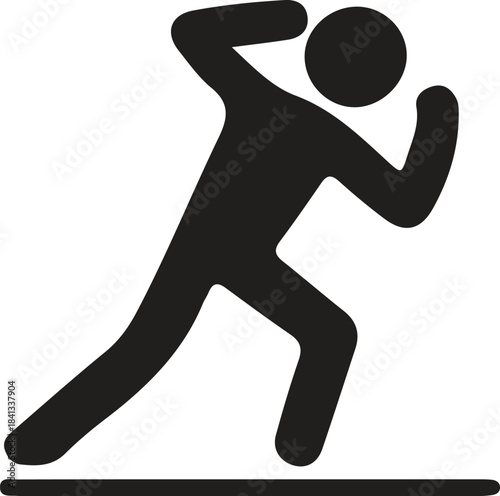 Sprinter Ready Position Icon Silhouette