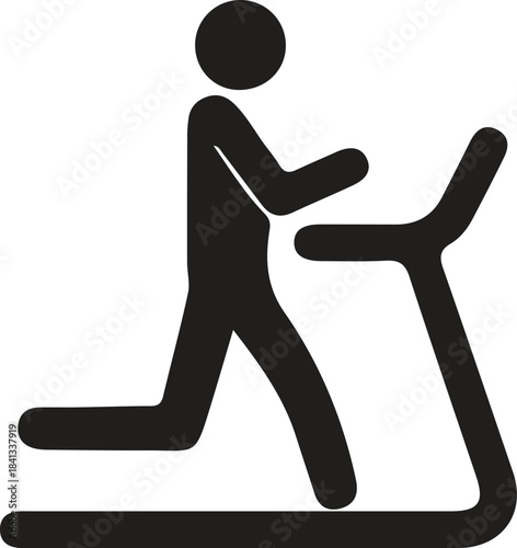 Running on Treadmill Icon Silhouette