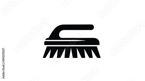 Black brush icon cleaning tool symbol on white background for design and editorial use