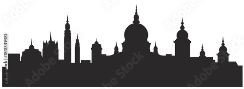 chennai city skyline silhouette isolated on a white background