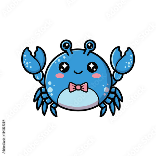 shelled animal popular kawaii illustration blue crab