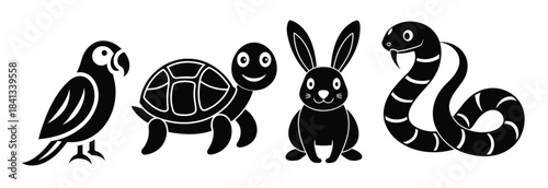classic pet bundle silhouetted on white background