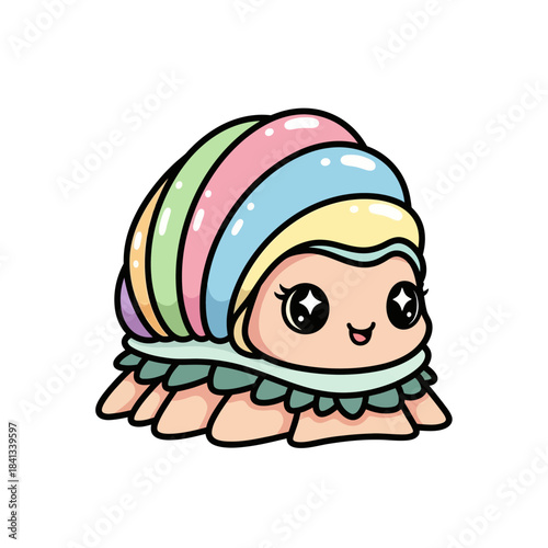 shelled animal popular kawaii illustration chiton