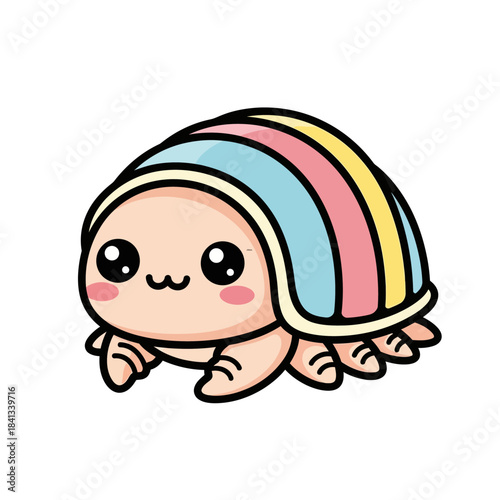 shelled animal popular kawaii illustration chiton