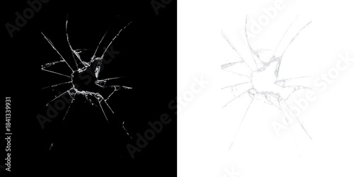 Cuadro en lienzo Broken Crystal Glass Effect PNG