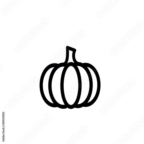 Pumpkin, vegetable icon. Thanksgiving pumpkin vector icon. Agriculture symbol. Vector graphic, not Artificial Intelligence, logo illustration. Replaceable vector design.	