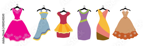 colorful fancy dress vectors 