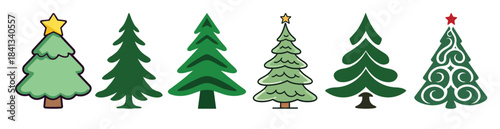 christmas tree vector illustration bundle set