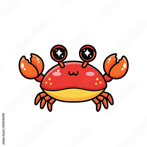 shelled animal popular illustration crab in cute style crab