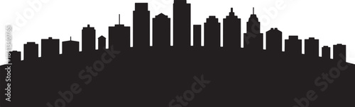 city skyline silhouette against white background