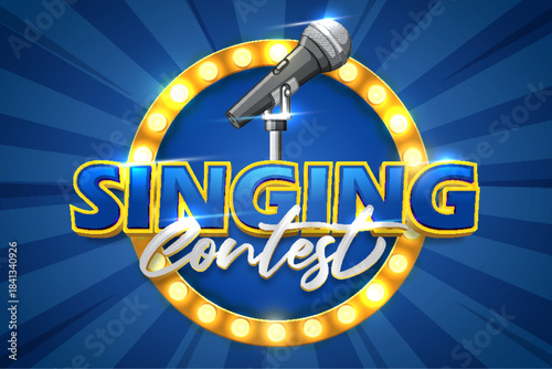 singing contest logo text performance typography editable text effect font style template design
