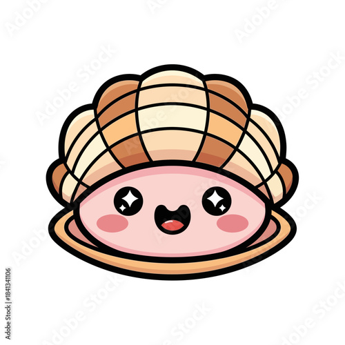 set 2 shelled animal popular kawaii illustration fresh water clam