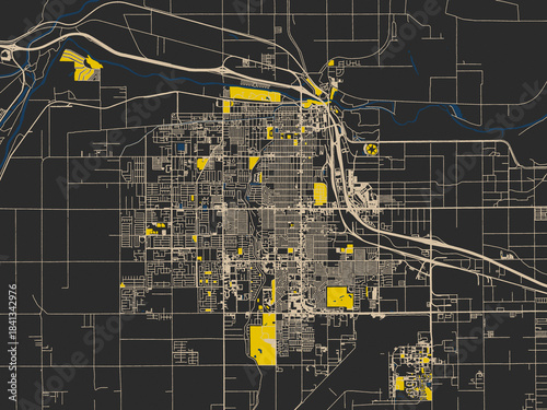 Abstract city map of Yuma, Arizona